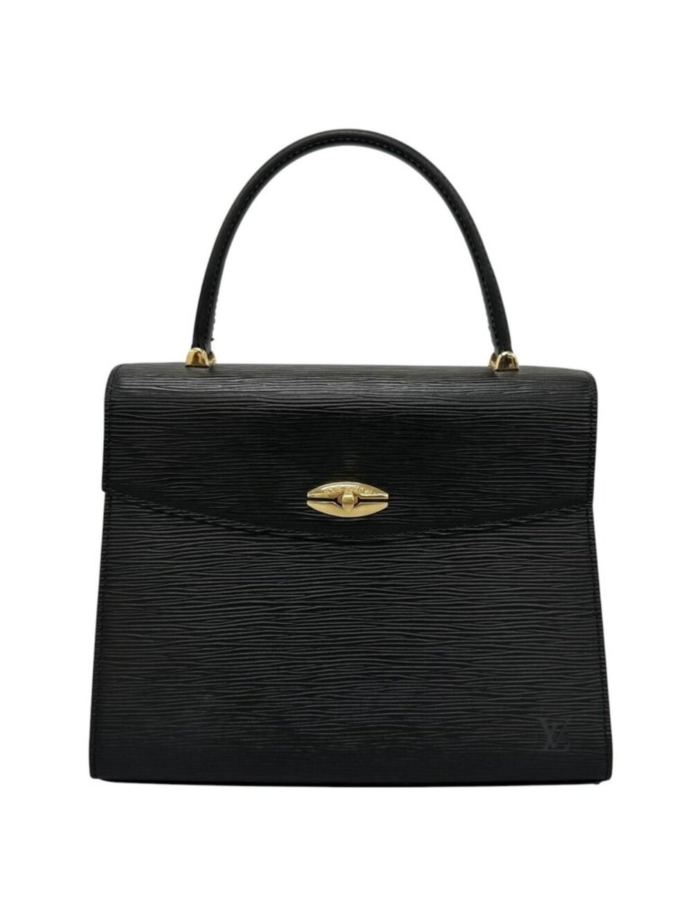 Louis Vuitton Malesherbes Epi Noir Leather Black Handbag Gold